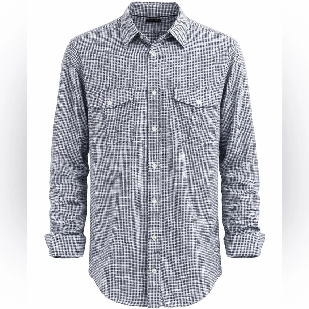 Banana Republic Men's Navy & White Micro Print‎ Button Down Shirt XL